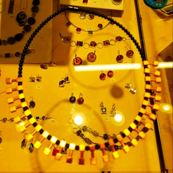 Victoria Varga Hematite Gold Toggle Choker - Picture 6 of 8